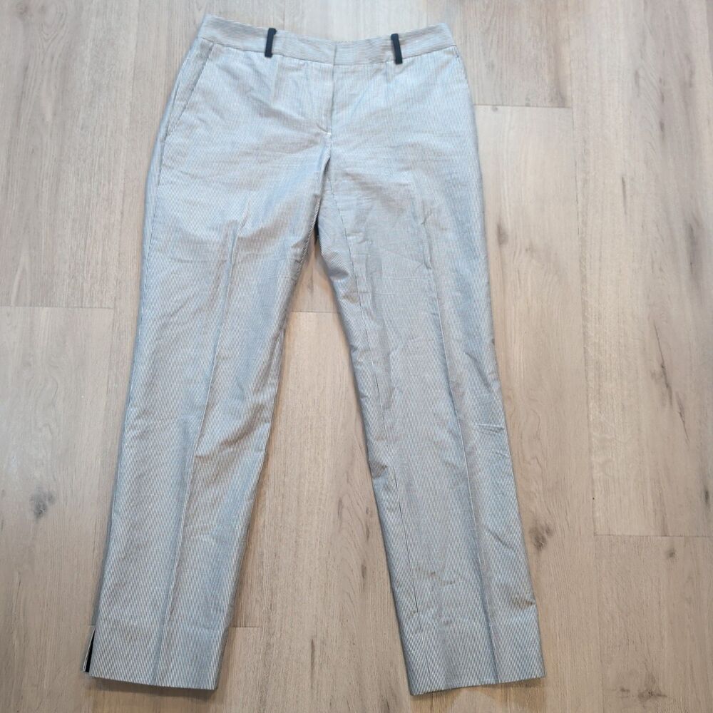 Brooks Brothers Natalie Fit Seersucker Pants Women's Size 2 Cotton Linen Striped